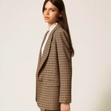 Blazer de Xadrez em Mistura de Lã | TWINSET