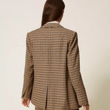 Blazer de Xadrez em Mistura de Lã | TWINSET