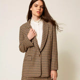 Blazer de Xadrez em Mistura de Lã | TWINSET