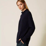 Camisola de Gola Alta com Folho | TWINSET