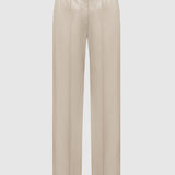 Calça straight fit TWINSET em polipele bege
