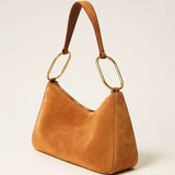 Mala “Liliane” Média em Suede com Argolas | TWINSET