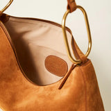Mala “Liliane” Média em Suede com Argolas | TWINSET