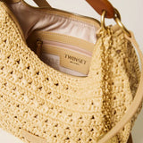 Mala Croissant em Ráfia com Charms | TWINSET