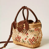 Bolsa Tiracolo Em Vime Com Clutch Bege | TWINSET