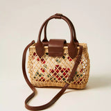 Bolsa Tiracolo Em Vime Com Clutch Bege | TWINSET