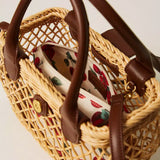 Bolsa Tiracolo Em Vime Com Clutch Bege | TWINSET