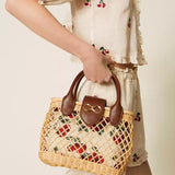Bolsa Tiracolo Em Vime Com Clutch Bege | TWINSET