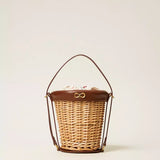 Mala Bucket Em Vime Com Bolsa Interior Bege | TWINSET