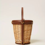 Mala Bucket Em Vime Com Bolsa Interior Bege | TWINSET