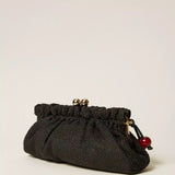 Clutch Em Ráfia Com Charm Preta | TWINSET