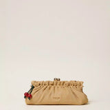 Clutch Em Ráfia Com Charm Bege | TWINSET