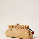 Clutch Em Ráfia Com Charm Bege | TWINSET