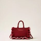 Mala Crochet com Folhos Bordeaux | TWINSET
