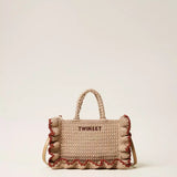 Mala Crochet com Folhos Bege | TWINSET