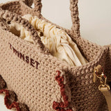 Mala Crochet com Folhos Bege | TWINSET