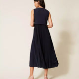 Vestido Midi Plissado com Efeito Colete | TWINSET