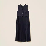 Vestido Midi Plissado com Efeito Colete | TWINSET