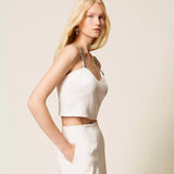 Top Cropped Rosa com Strass | TWINSET