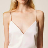 Vestido Midi em tecido Acetinado Rosa | TWINSET