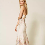 Vestido Midi em Linho Floral Print | TWINSET