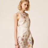 Vestido Curto de Linho Floral Print | TWINSET
