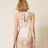 Vestido Curto de Linho Floral Print | TWINSET