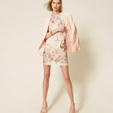 Vestido Curto de Linho Floral Print | TWINSET