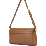 Mala de ombro Love Moschino camel com logo metálico