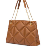 Mala tote bag Love Moschino acolchoada com logo metálico