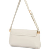 Mala de ombro ecru com logo metálico | Love Moschino