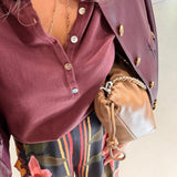 Camisola Polo em Malha Bordeuax | ottod'ame
