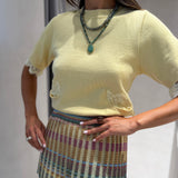 Blusa Dulce Amarela em Malha com Renda | CECILIA PRADO