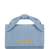 Mala mão Love Moschino jeans com logo metálico