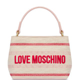 Mala de mão Love Moschino em tecido com logo bordado à frente