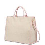 Mala tote bag Love Moschino em tecido com logo bordado à frente