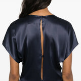 Vestid midi acetinado SEMICOUTURE azul