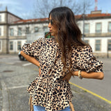 Calça de ganga Diana com franjas em camel