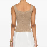 Top de malha TWINSET em lurex dourado