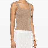 Top de malha TWINSET em lurex dourado