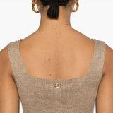 Top de malha TWINSET em lurex dourado