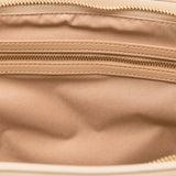 Mala de ombro Love Moschino com logo bordado em bege
