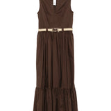 Vestido midi TWINSET em popelina castanha