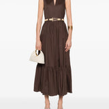 Vestido midi TWINSET em popelina castanha
