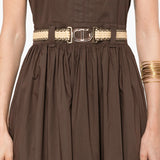 Vestido midi TWINSET em popelina castanha