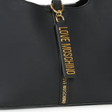 Mala de mão em preto com logo metálico | Love Moschino