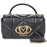 Mala de Ombro Design Acolchoado em Preto | Love Moschino