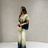 Conjunto blusa e calça acetinado Ottod'ame com print tie dye