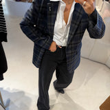 Blazer em Mistura de Lã com estampa Xadrez | ottod'ame