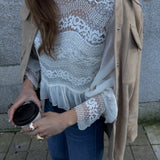 Blusa de Renda Georgete em Branco | TWINSET
